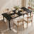 71" Modern Industrial Rectangle Dining Table With Sturdy Metal Legs-1752675736