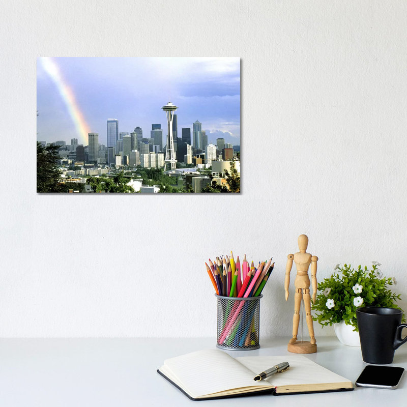 Rainbow Seattle WA - Wrapped Canvas Print, 20.32 cm H x 30.48 cm W