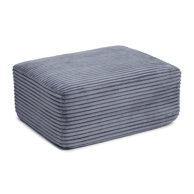 Repose-pieds en velours côtelé Corduroy, Grey