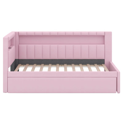 Upholstered Platform Bed with USB Ports and LED Belt, With Trundle by Orren Ellis