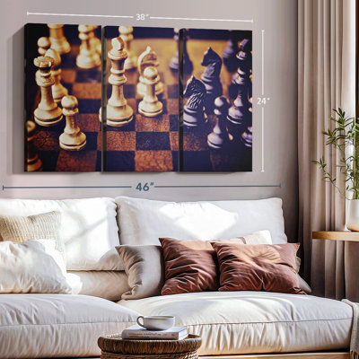«Classic Chess», 3 pièces sur toile