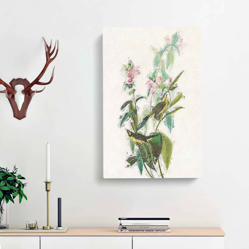 Green Black-Capt Flycatcher Bird by John Audubon - Wrapped Canvas, 60cm H x 40cm W x 3cm D