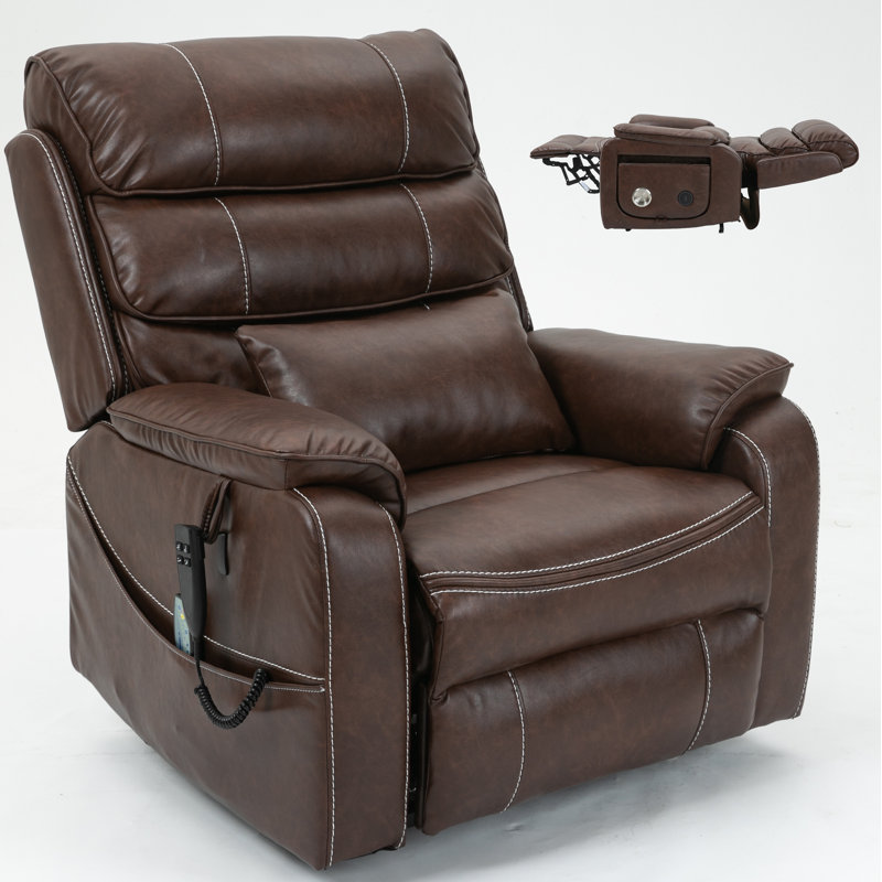 Lay Flat Dual Motor Power Lift Recliner With Tray Table,heat And Massage, Clear