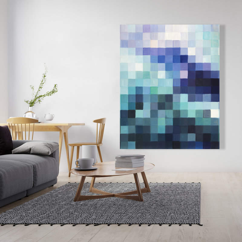 Pixelized Landscape - Modern Bathroom Canvas for Home Decor