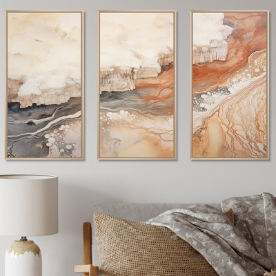 Minimalisme Geyser Landscape Tranquility I - ensemble d'art mural sur toile Geyser