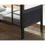 Lit superposé simple au-dessus d'un lit superposé en bois massif brun anthracite avec conception réversible à lattes, tête de lit à panneaux et joint de serrure, ajout de chambre à coucher, bois franc transitionnel et finition