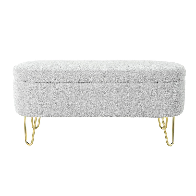Banc de rangement ovale avec repose-pieds avec rangement et repose-pieds