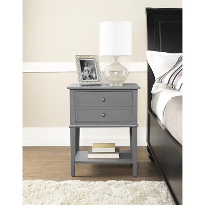 Deonni 56cm W Solid Wood Bedside Table