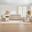Ensemble de canapé inclinable manuel en tissu doux 3 pièces, fauteuil inclinable simple + canapé inclinable 3 places + causeuse 2 places avec console de rangement centrale, ensemble de meubles inclinables en tissu neutre pour salon sous-sol-1147788888