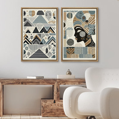 " Pastel Watercolor Explosionest Bird Portraits Animals " 2 - Pieces on Canvas