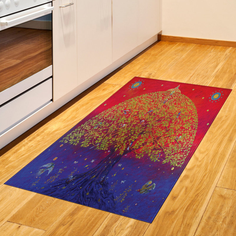 Ethnic High Density Long Fiber Poly Threads Decorative Area Rug Carpet, Rectangle 2'7" x 5'