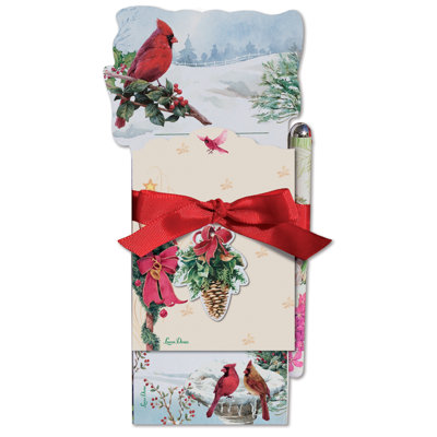 Ensemble de 3 blocs-notes magnétiques découpés et bloc-notes autocollant Winter Harmony
