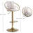 Julliette Swivel Upholstered Adjustable Height Counter Stool with Metal Frame-320167649
