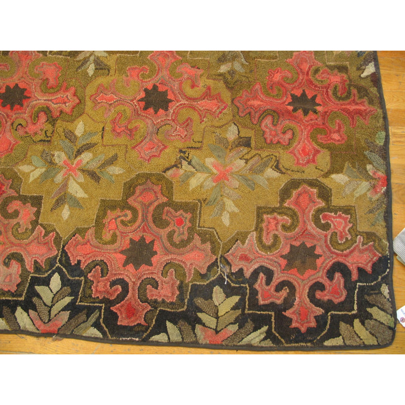 Tapis crocheté vert antique