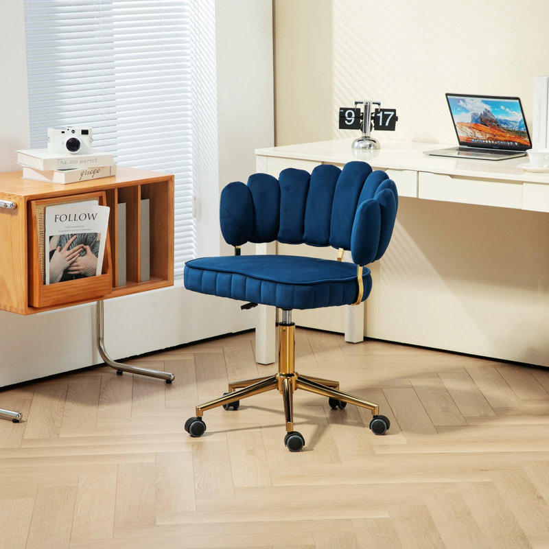 Chaise de bureau, chaise d'ordinateur, chaise de travail pivotante avec roulettes, Marine