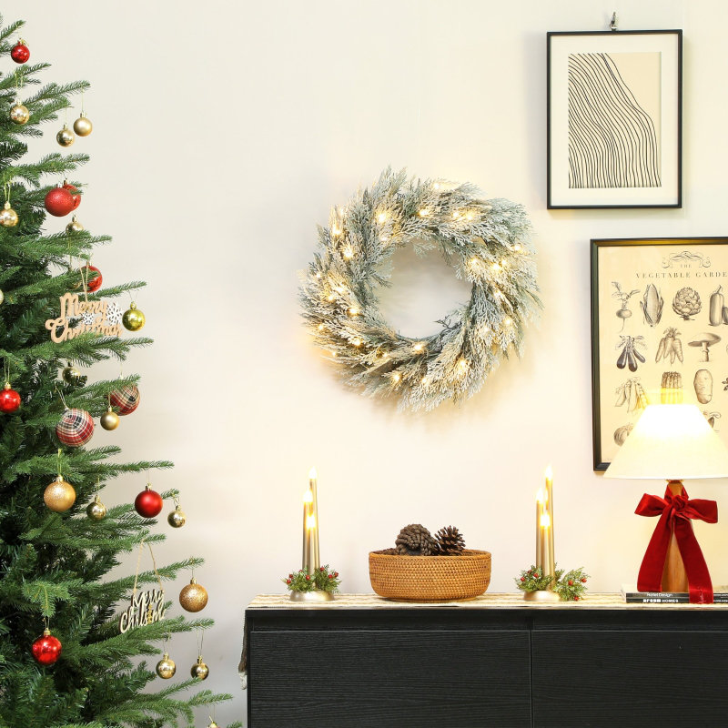Faux Lighted Metal 60.00cm Wreath