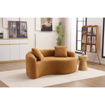 Tai Chi Inspired S-Curved Sofa Set with No Assembly, Luxurious Chenille Upholstery, and Space-Saving Design by Ivy Bronx