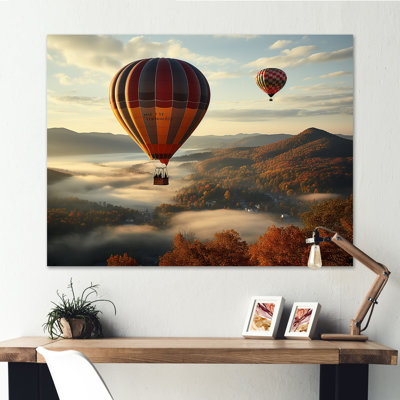 Automne, montgolfière, reproduction sur toile