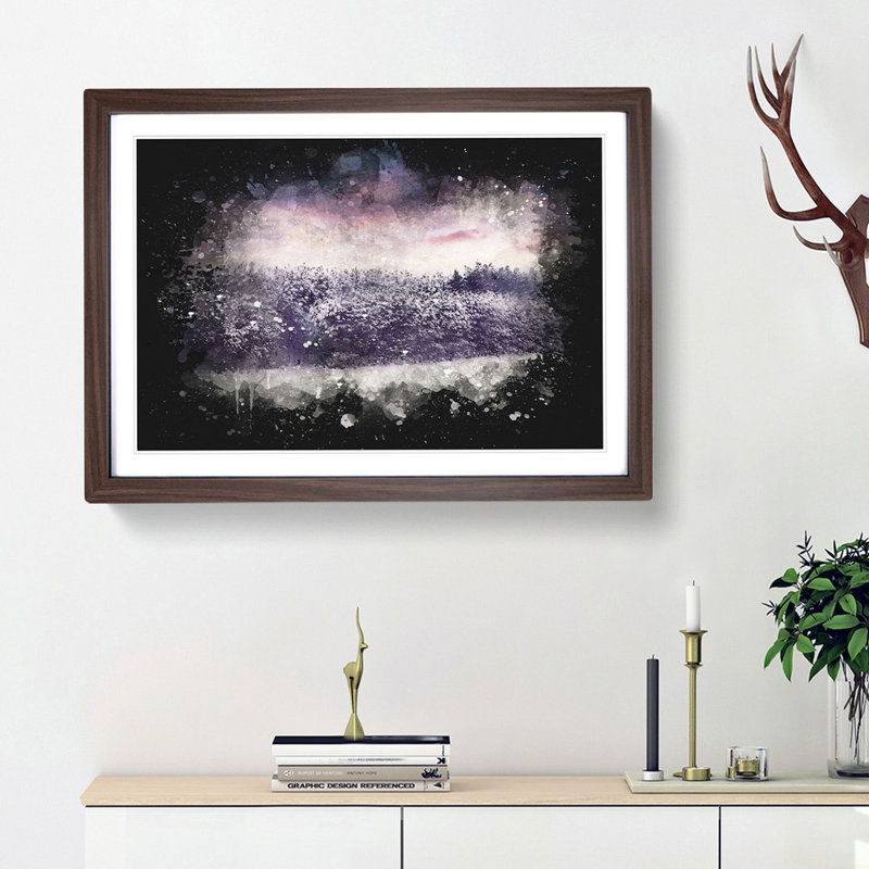 Purple Sky At Winter - Picture Frame Graphic Art, Walnut Framed, 45cm H x 63cm W x 2cm D