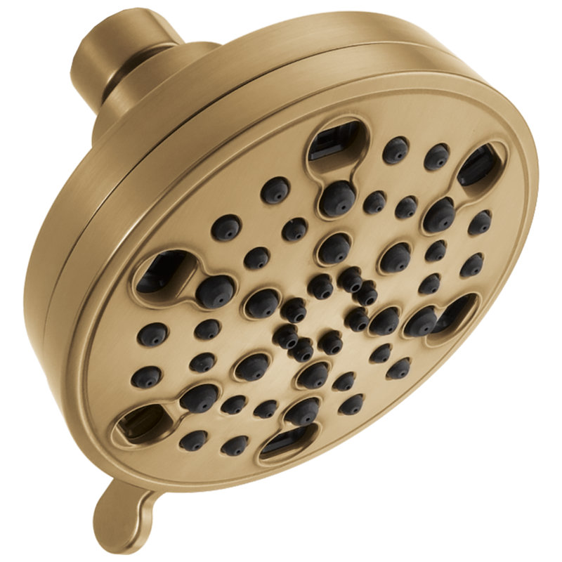 Pomme de douche contemporaine à 5 réglages H2Okinetic, Bronze champagne