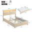 5Ft Led Upholstered Bed With 4 Drawers-1441405822