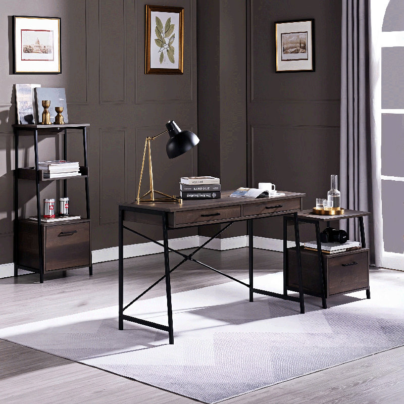 Caffoz 48" Computer Desk - Home Office Workstation with Storage Shelf, Modern Style