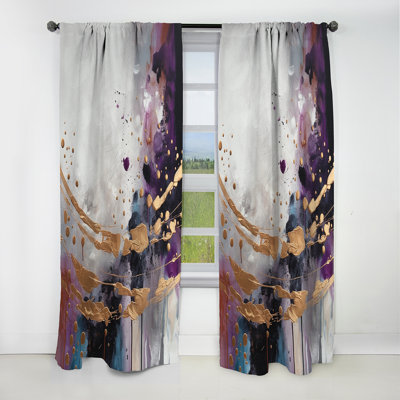 Bold Circles And Marble Fusion IV - Abstract Marble Marble Blackout Curtain - 1 Panels