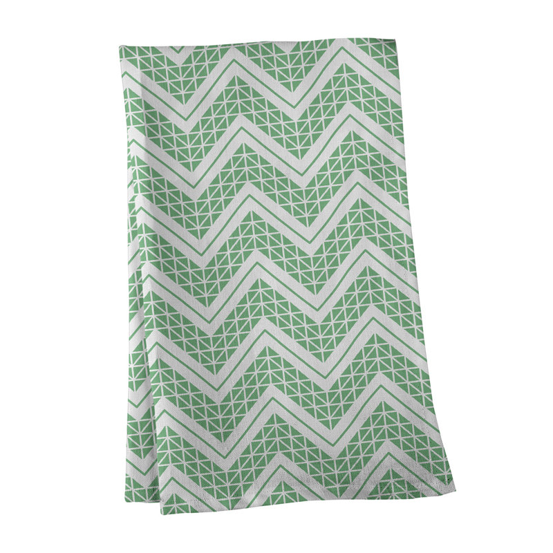 Stephenie Tea Towel Kitchen Towel, Light Green/White/Gray, Poly Twill