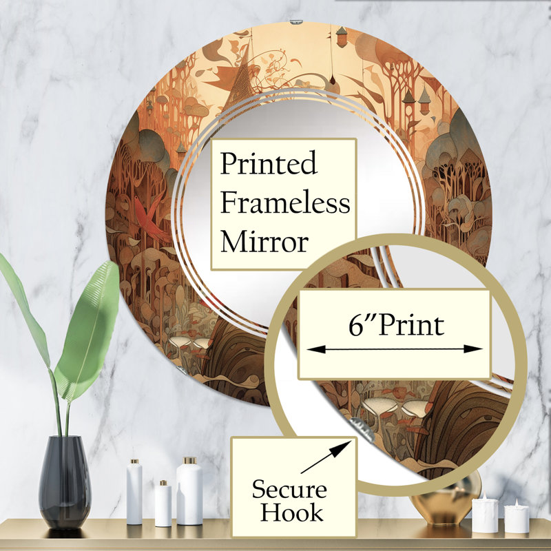 Magoria - Miroir mural moderne rond, 32 po x 32 po