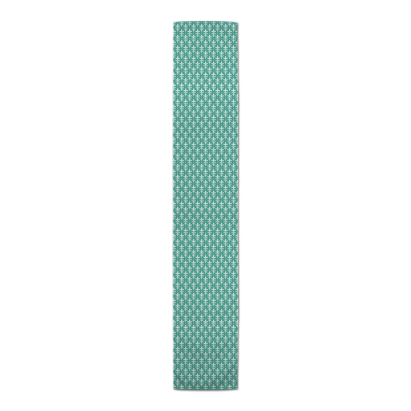 Chemin de table Chelene, Bleu sarcelle, Ondulé géométrique, 90 po x 16 po