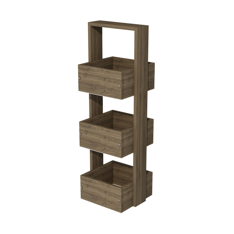 Etly 3 -Shelf Storage Cabinet, Walnut