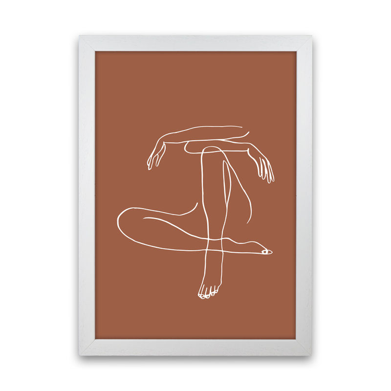 Sitting Legs Arms Crossed Terracotta - Print, 42cm H x 29.7cm W x 4cm D, Wrapped Canvas