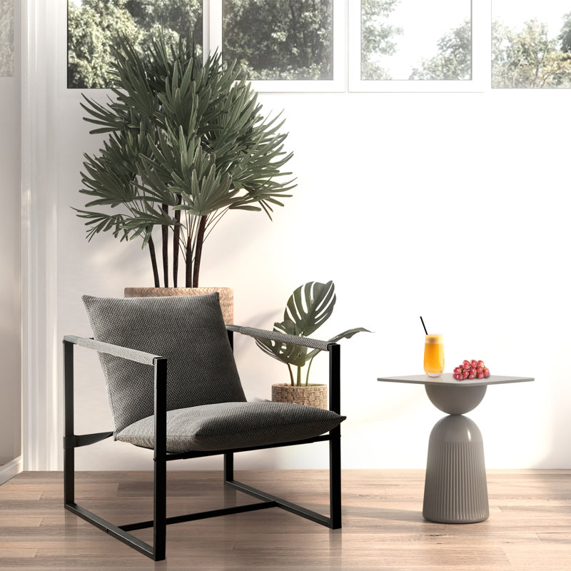 Chaise d'appoint rembourrée en lin
