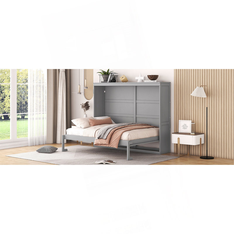 Lit escamotable double pleine grandeur, Gris