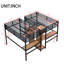 Lit mezzanine simple en métal avec bureau double, rangement et prises de courant, espace de réduction de bruit - Apparence au-dessus d'un lit simple, garde-robe, tablettes, prise électrique pour une recharge pratique, économie