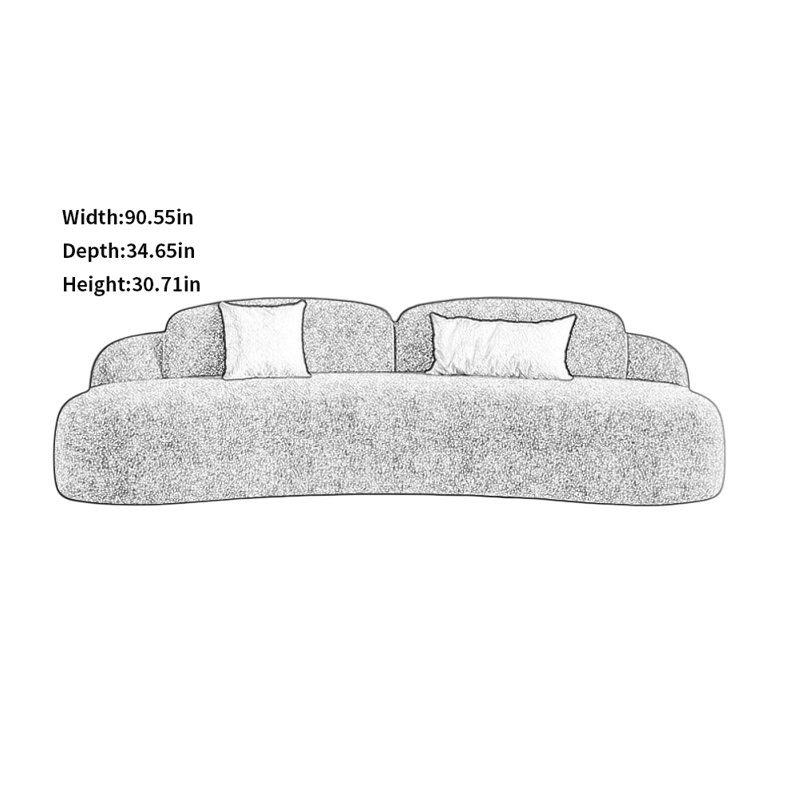 Retro Creative Sofa, 30.71" H x 90.55" W x 34.65" D