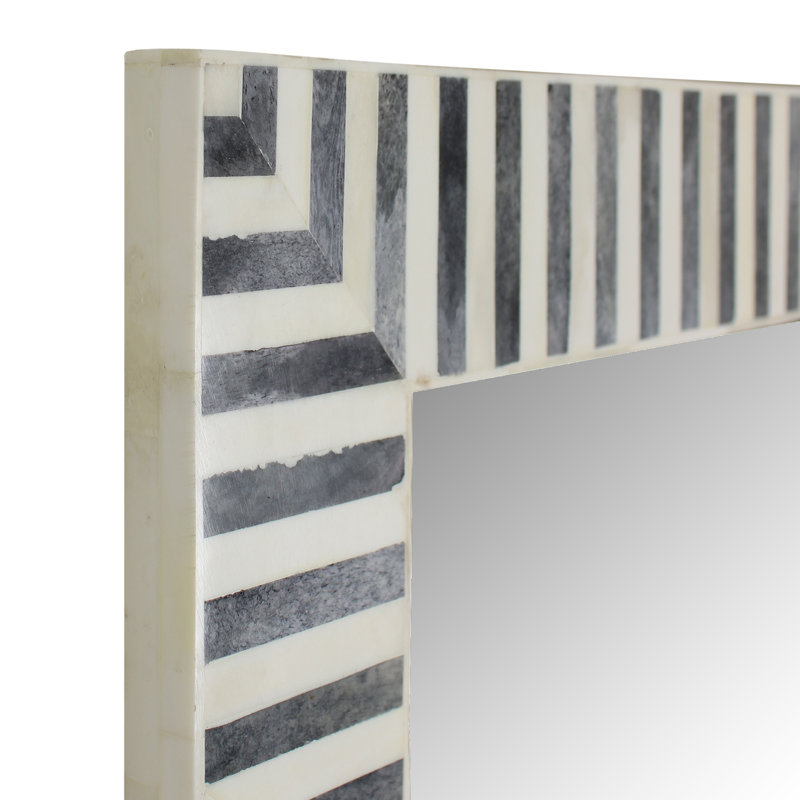 Demson Bone Rectangle Mirror, Gray