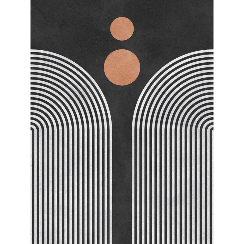 "Circles 3", art mural texturé encadré, Cadre noir, H 14 po x l 10 po