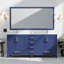 Meuble-lavabo double P 22 po, comptoir en quartz blanc, ensemble de robinets et miroir 28 po-836972194-836972222