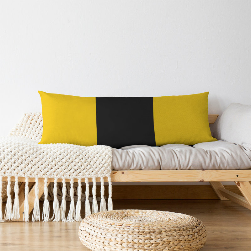 Stripes Medium Polyester/Polyfill Body Pillow, Yellow/Black Middle, Oklahoma Pistol