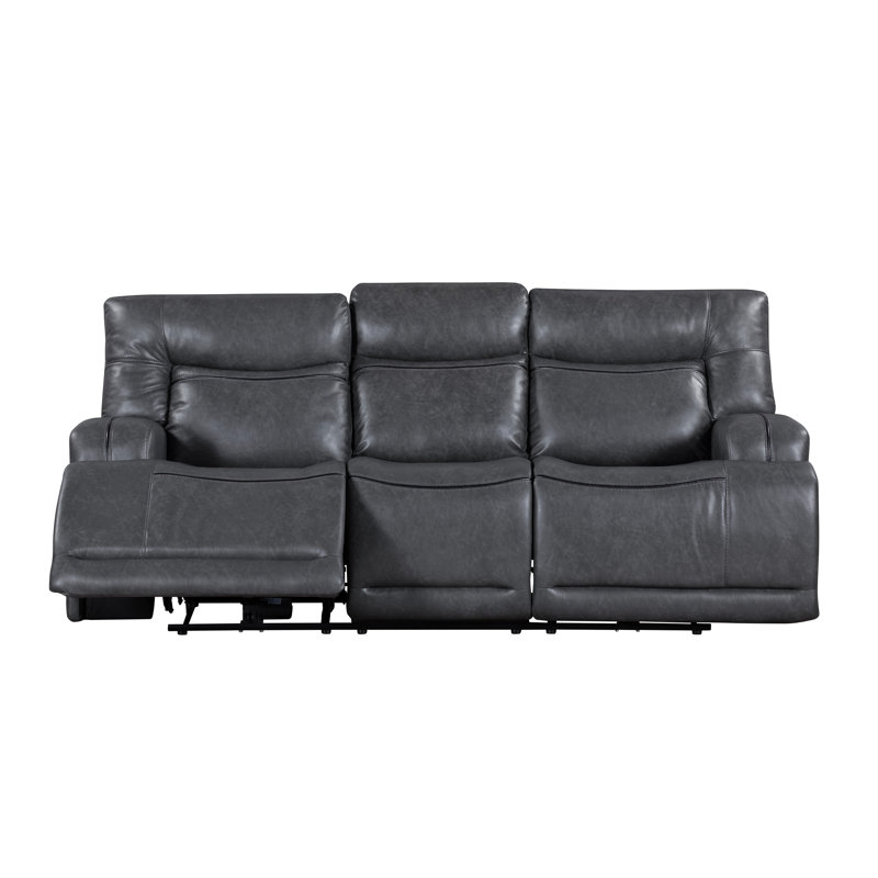 Canapé inclinable électrique Tito, gris, 91 pouces, plateau rabattable, port USB