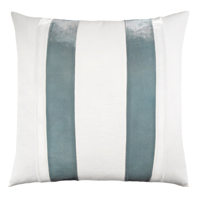 Striped Velvet Throw Pillow, 26" x 26", Harbor