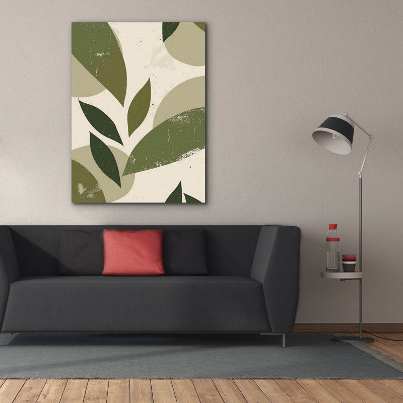"Dakota Fields", feuilles abstraites vertes no 3 "par Andreas Magnusson, art mural sur toile, 26 po x 34 po