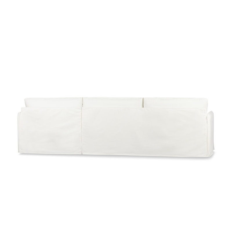Canapé modulaire 2 pièces Bellatrix, Toile blanc cassé Bayou, Orienté à droite