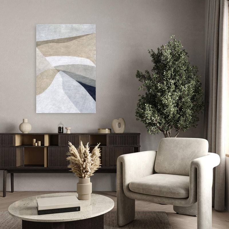 Move 2 Abstract Contemporary Geometric Wall Art Print 1 Piece Wrapped Canvas Wall Art, 91.44cm H x 60.96cm W