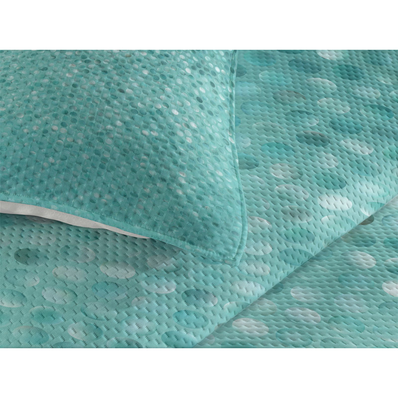 Polyester Dots Coverlet, King Bedspread + 2 Shams