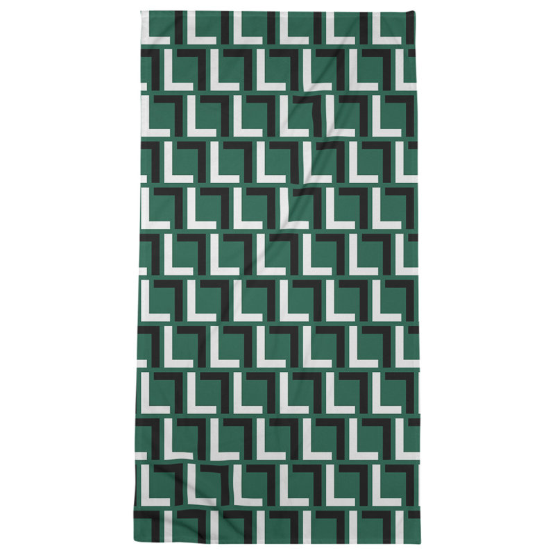 Serviette de plage en microfibre, Gotham Green/White/Stealth Black