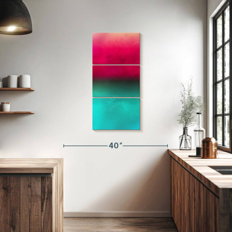 Ombre turquoise, H 38 po x l 18 po