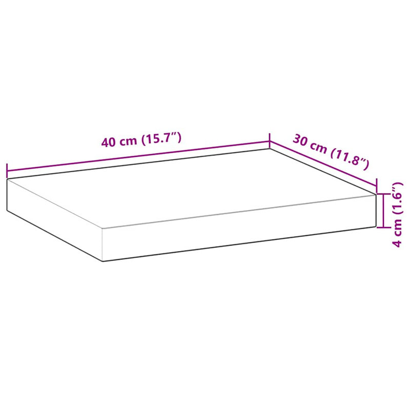 Vidaxl Floating Shelves 2 Pcs 15.7X11.8X1.6" Oil Finished Solid Wood Acacia