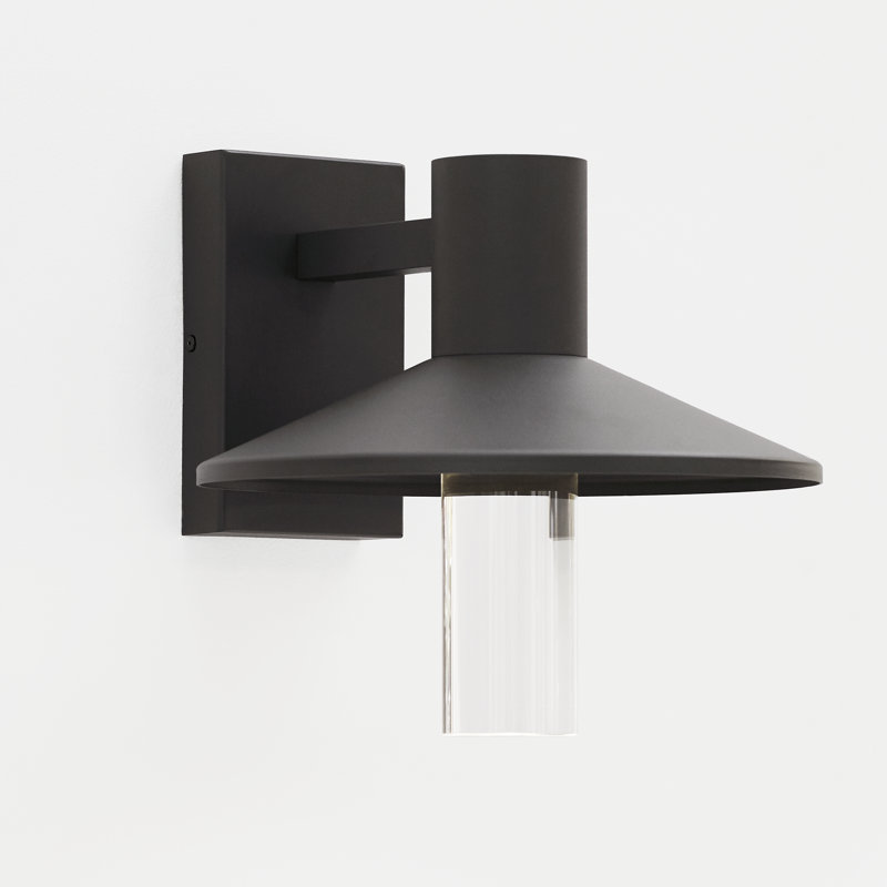 Ash LED Outdoor Armed Sconce, Charcoal, 10" H x 10.5" W x 12.5" D